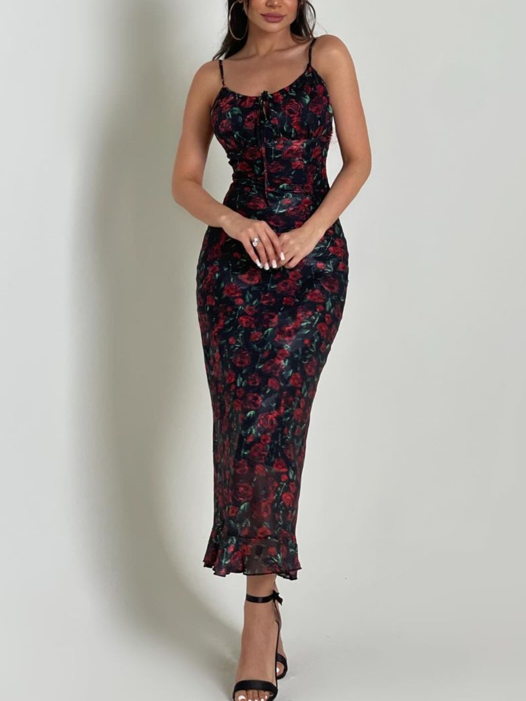 Elegant Resort Style Floral Slim Fishtail Suspender Skirt | Oxredo Shop Ramadan Sale