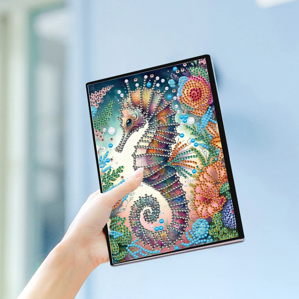DIY Seahorse Special Shaped Diamond Painting Diary Book 50 Pages for Adults Kids