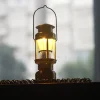Brass retro lampshade outdoor home camping atmosphere portable kerosene/electricity lamp