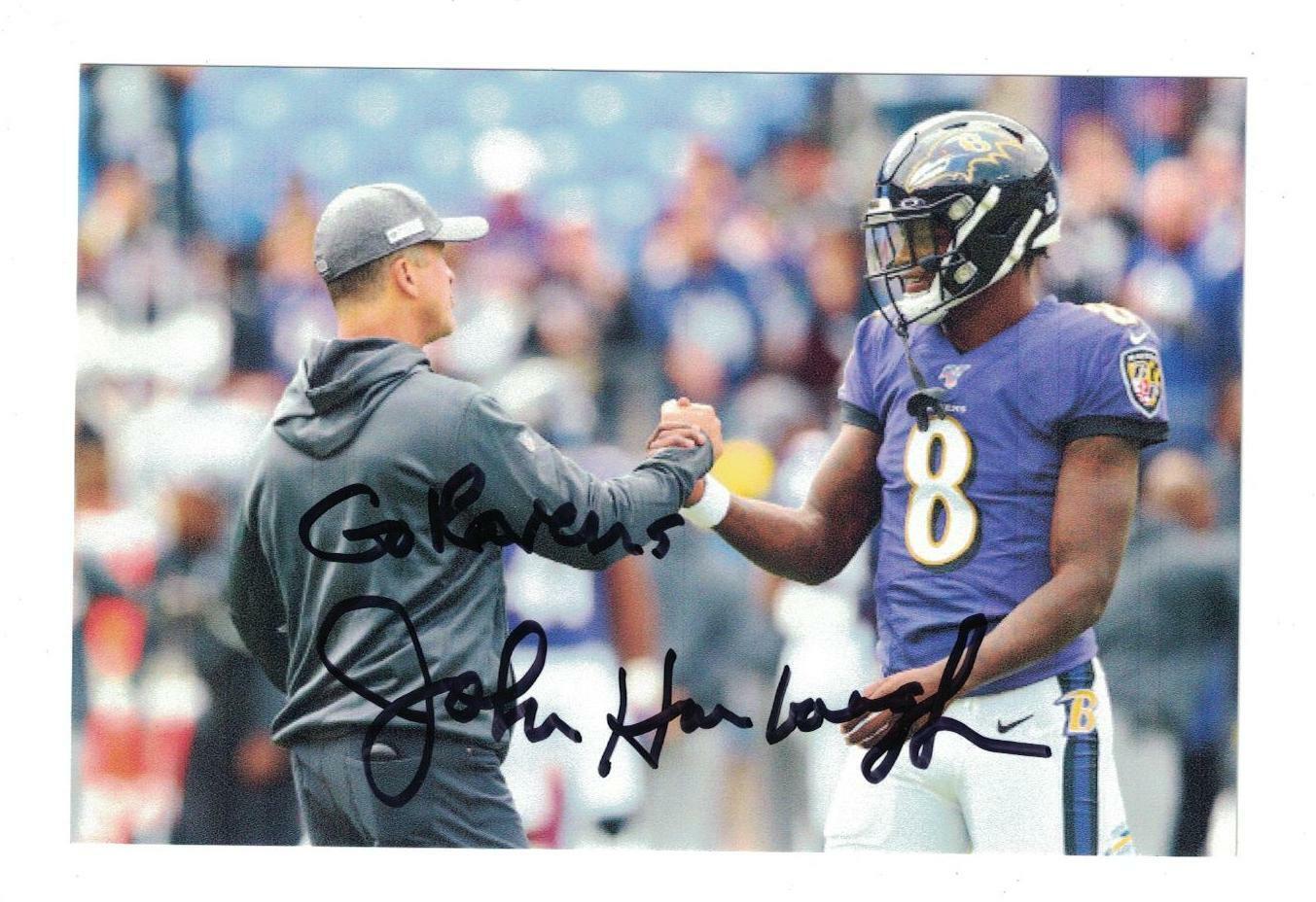 John Harbaugh Signed Autographed 4x6 Photo Poster painting Baltimore Ravens B