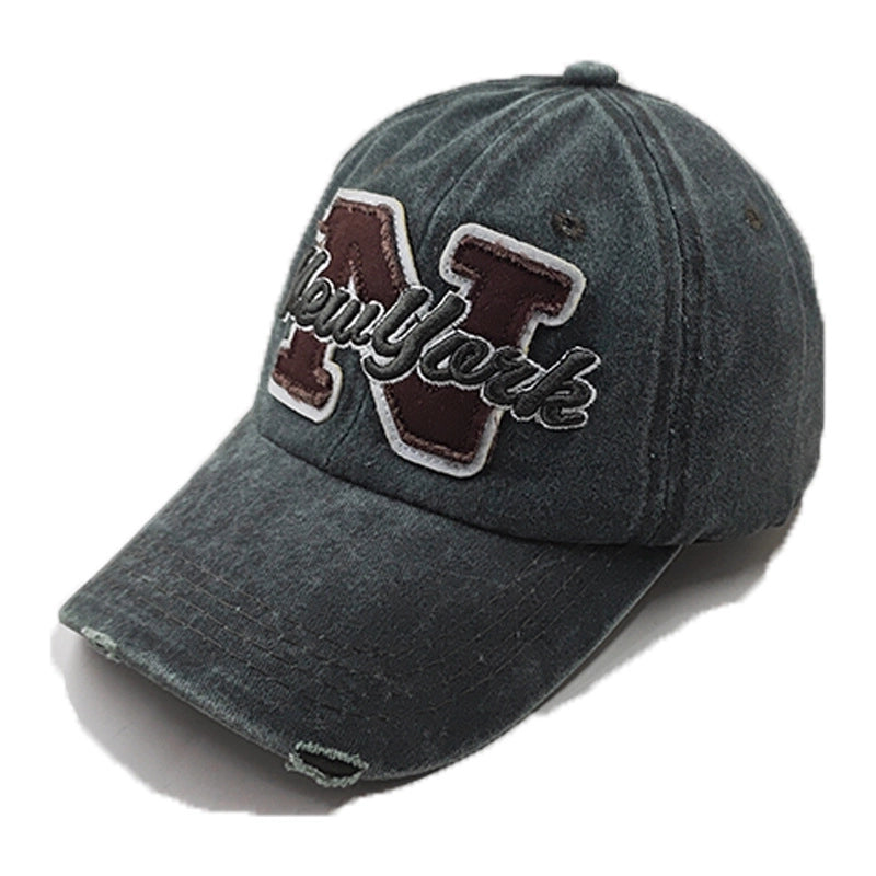 Men’s Baseball Cap Washed Old Style Youth Street Fashion Letter Embroidered Cap Men’s And Women’s Couple Hat