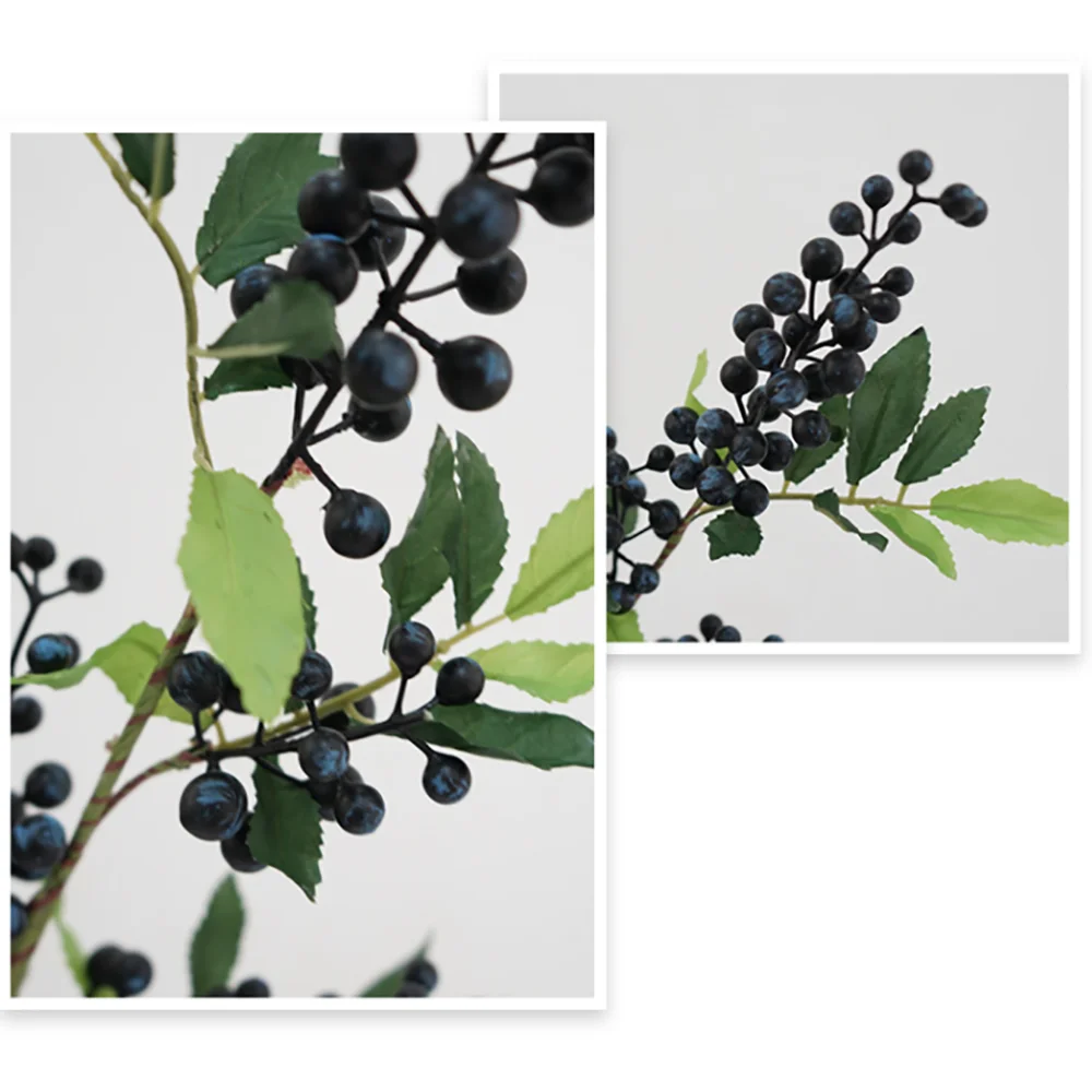 Simulation of small berries acacia green plant decoration props