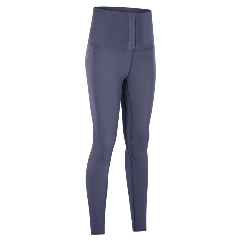 grey yoga pants details