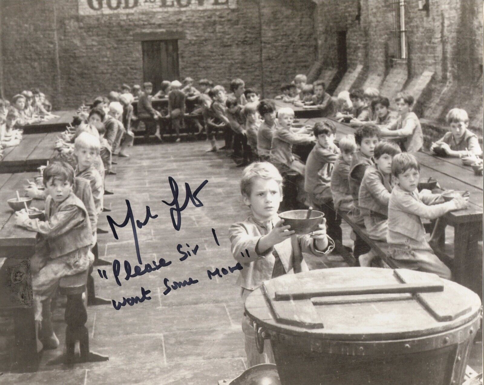 Oliver! Mark Lester signed ‘Please sir I want some more’ movie Photo Poster painting - IMAGE 2