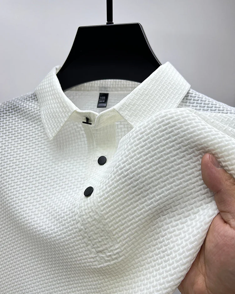Men's Ice Silk Breathable Slim Business Short-sleeved
