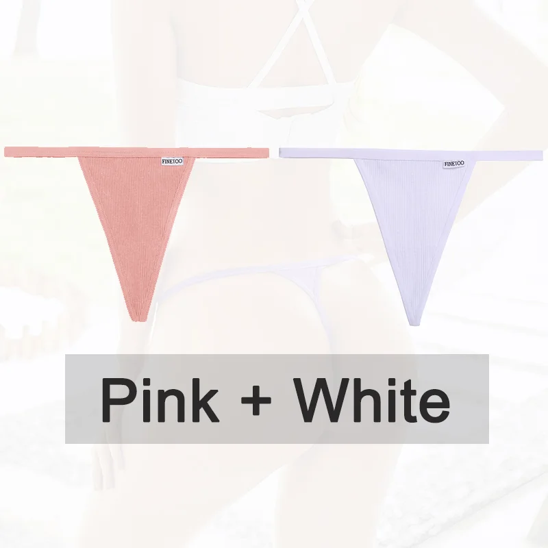 Billionm 2PCS/Set Women Sexy Cotton Panties Solid Color Underwear G-String Hollow Breathable Underpants Female Intimates Lingerie