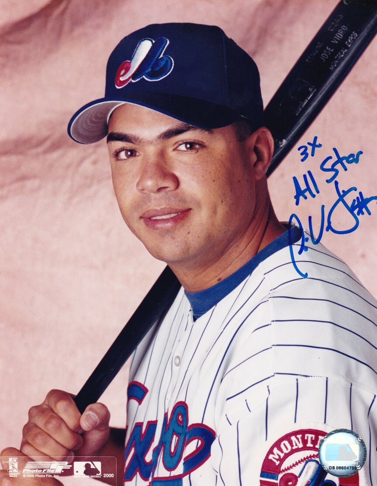 JOSE VIDRO MONTREAL EXPOS 3 X ALL STAR ACTION SIGNED 8x10