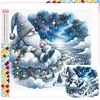 5D DIY Full Square Drill Diamond Painting Santa and Elves Kit Home Decor 35x35cm