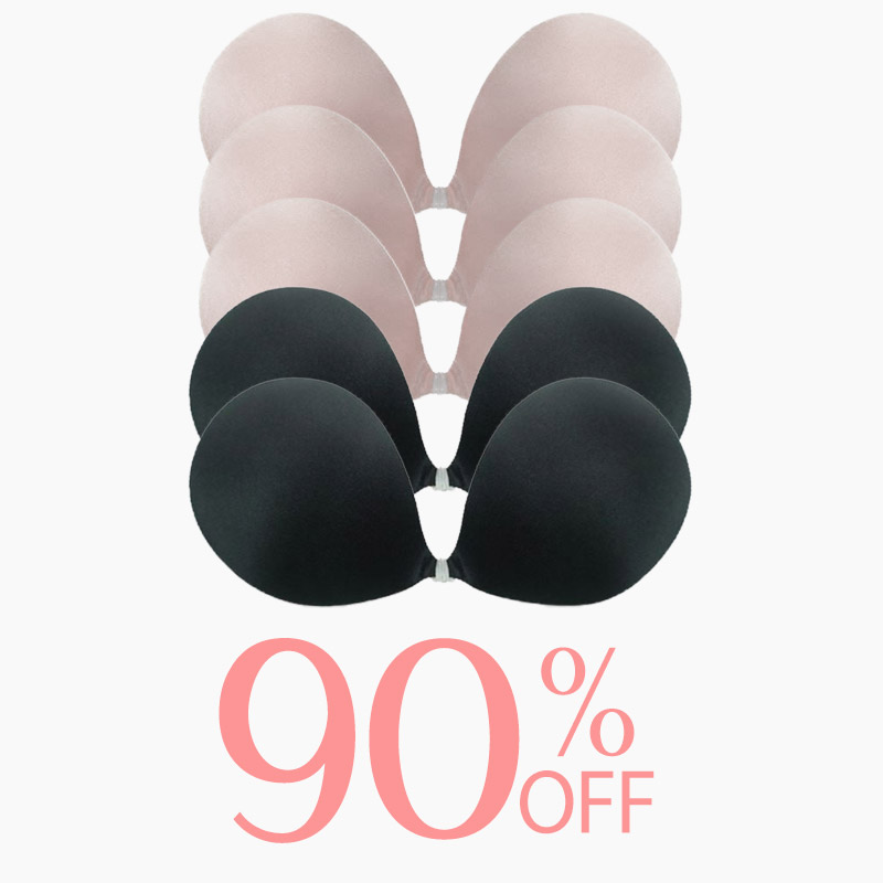 Adhesive invisible gathering bras