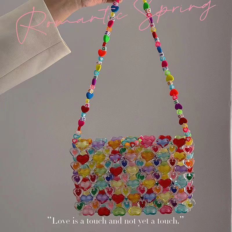 Cardamom Jelly Color Love Beaded Bag Diy Material Bag Self-Made Hand ...