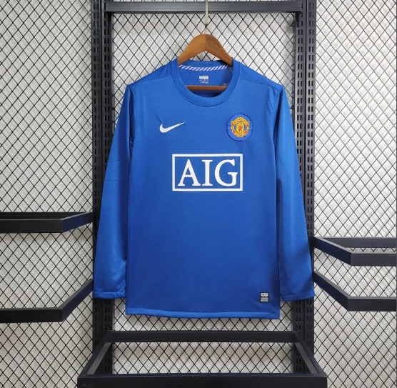 Retro 2008/2009 Manchester United Long Sleeve Away Football T-Shirt Thai Quality