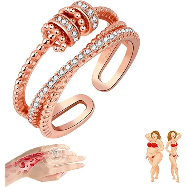 JANSIO Threanic Triple-Spin Ring, Feelief Zirconica Triple Fidget Ring, Threanic Triple-Spin Ring, to My Daughter Fidget Anti Anxiety Ring, Self Soothing Ring. (3 Color)