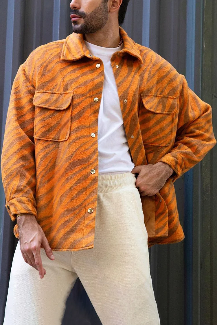 Casual Zebra-Striped Print Jacket [Pre-Order]