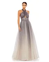 Glitter Ombre Halter Neck Ballgown