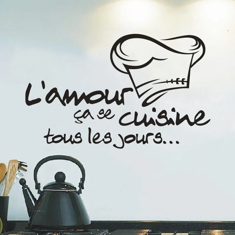 Lamour Love Carved Wall Stickers Kitchen French Romantic Bedroom Living Room Kitchen Decoration Restaurant Cafe Tea Stickers