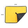 Car Wash Towel Absorbent Coral Fleece Towel for Home Cleaning Yellow+Grey