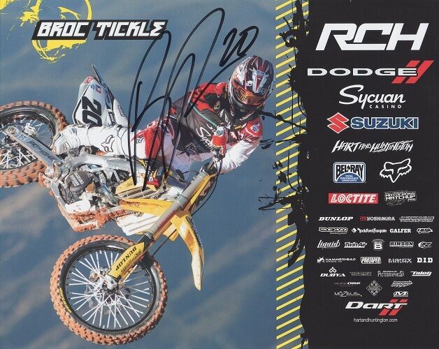 *BROC TICKLE*SIGNED*AUTOGRAPHED*Photo Poster painting*CARD*RCH*SUZUKI*SUPERCROSS*MOTOCROSS*COA*