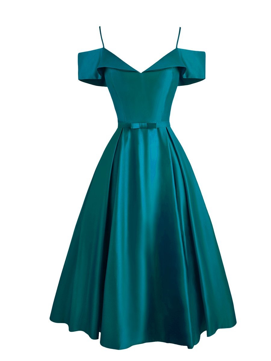 Long Prom Dress Solid Color Satin Strapless Dress
