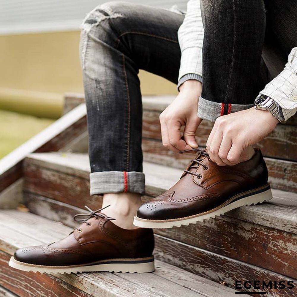 Men's Vintage Casual Brogue Shoes | EGEMISS