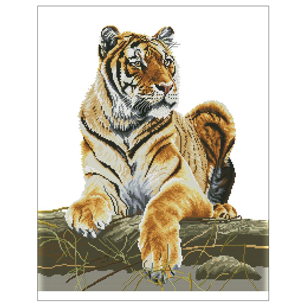 

Tiger - 14CT Stamped Cross Stitch - 44*53cm, 501 Original
