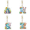 (US Local)PET Double Sided Special Shaped Easter Alphabet DIY Diamond Painting Keychain