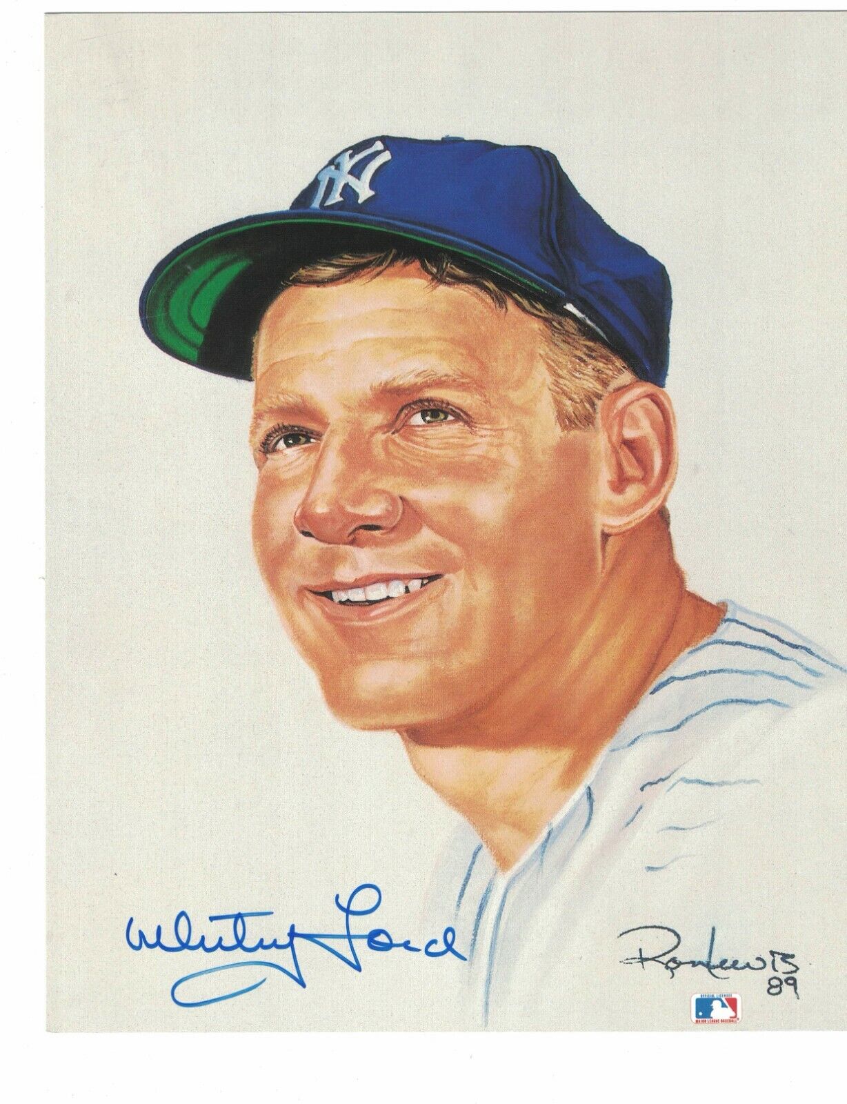 Whitey Ford New York Yankees Signed 8x10 Ron Lewis Photo Poster painting W/Our COA