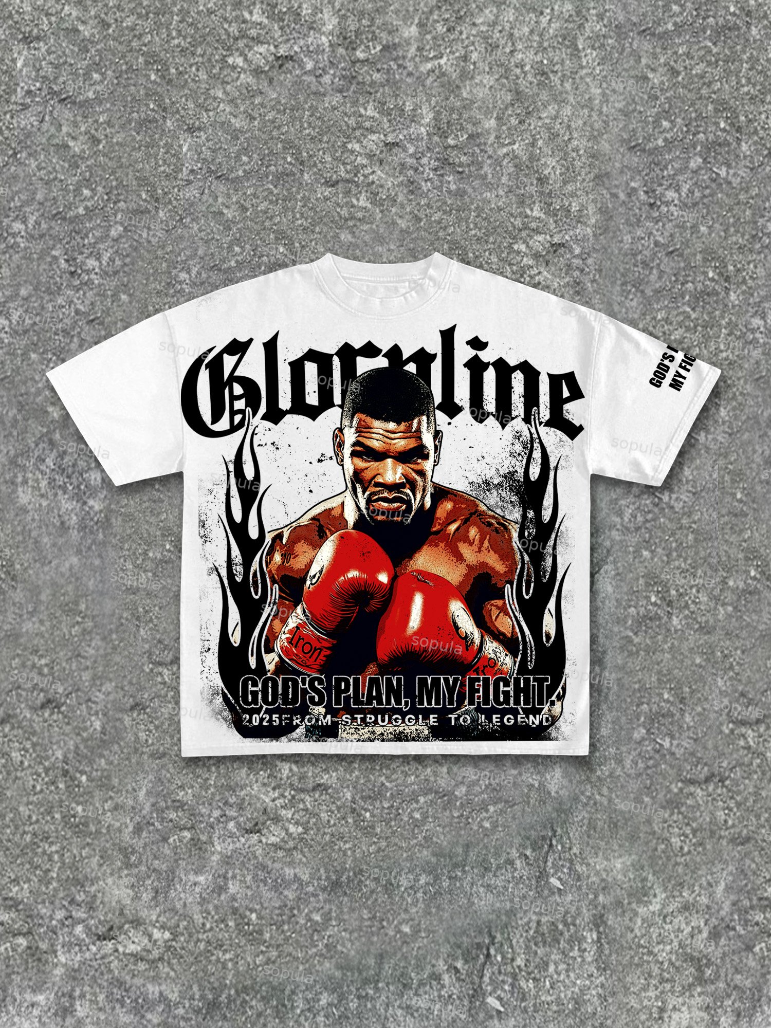 Gloryline Aged Vintage Street Boxer Graphic Cotton T-shirt
