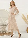 Fringed Sequined See-Through V-neck Maxi Dress