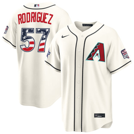 Youth Arizona Diamondbacks #57 Eduardo Rodriguez Nike Cream 2026 All-Star Edition Stars & Stripes Stadium Jersey