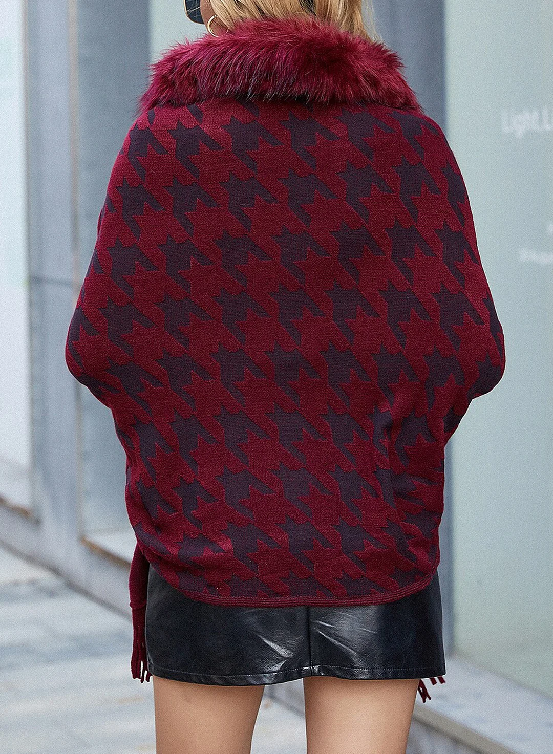 Women's Shirt Shrugs Tassel Crochet Long Sleeve Ponchos Capes