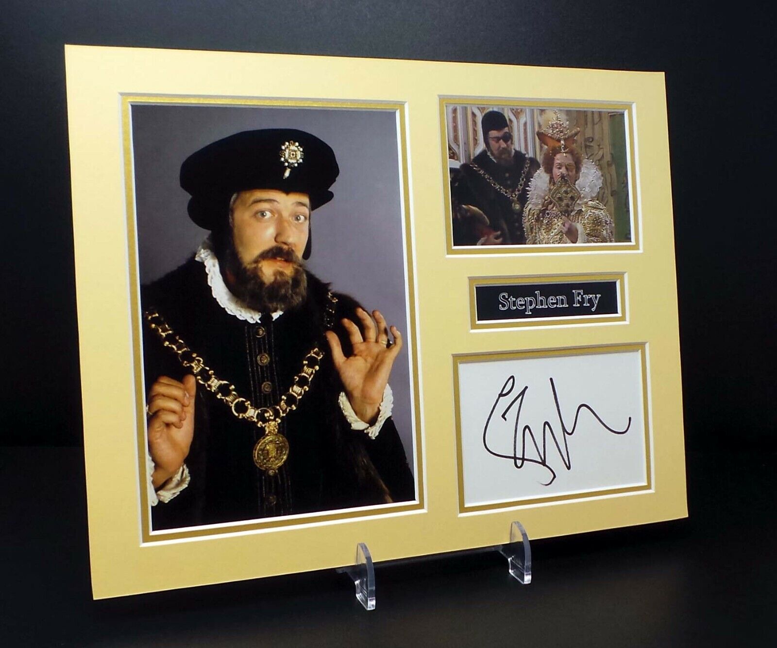 Stephen FRY Signed Mounted Photo Poster painting Display AFTAL RD COA Blackadder Actor Queenie