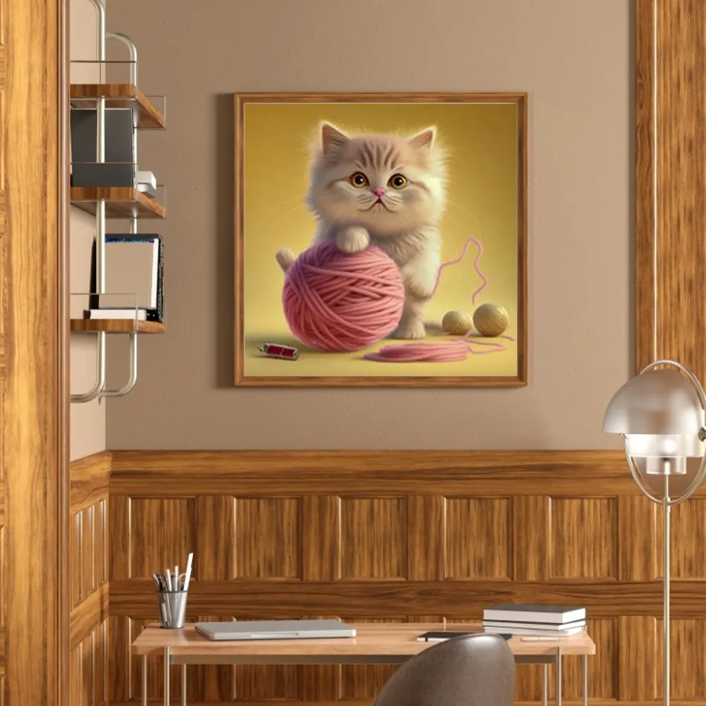 DIY Paint By Number 40*40cm - Cat Playing With Yarn