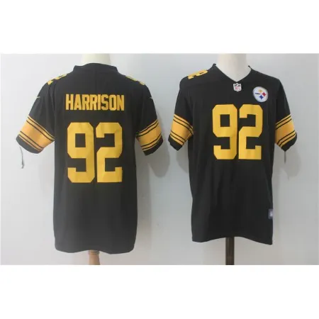 Men's  Pittsburgh Steelers #92 James Harrison Black Limited Rush Stitched NFL Jersey