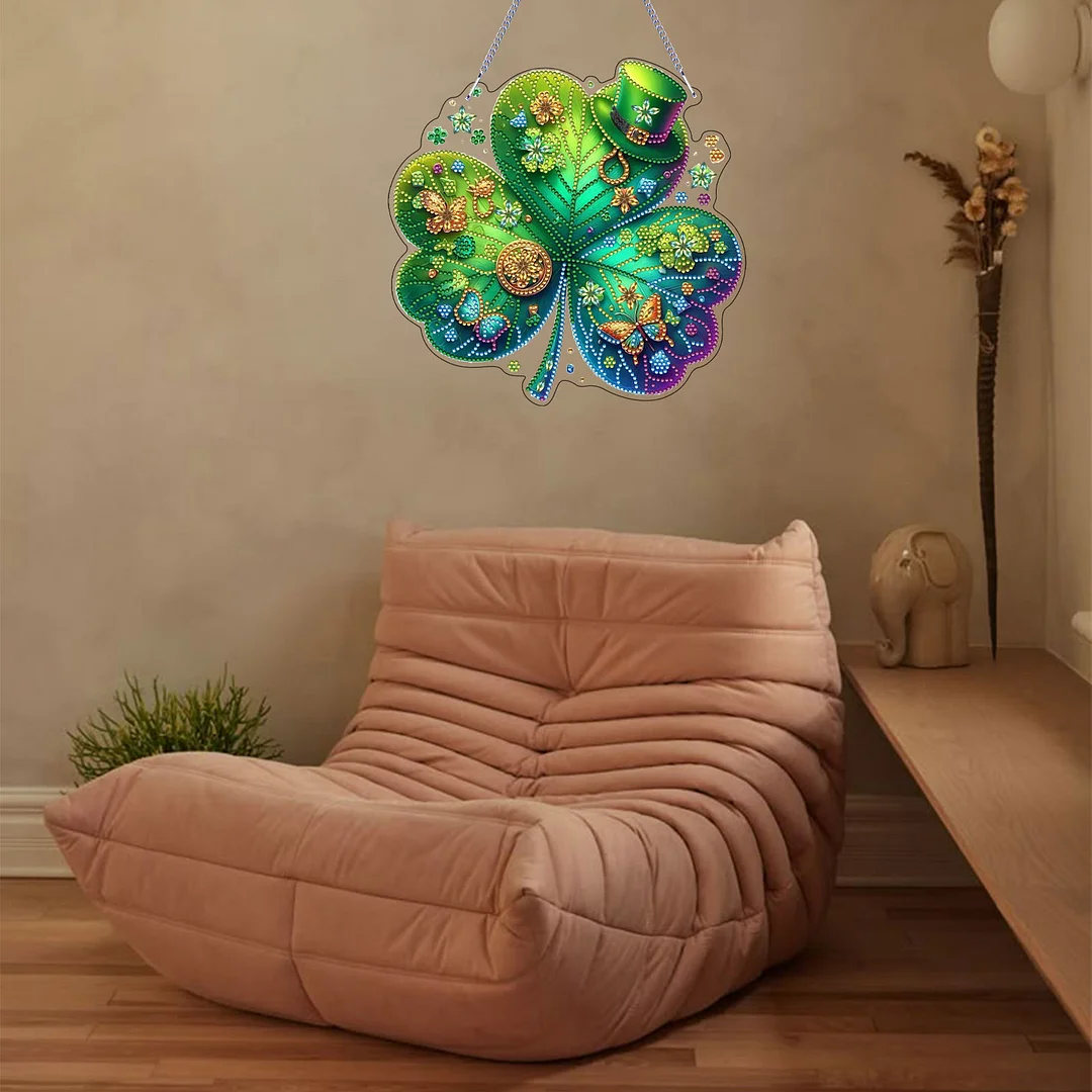 St. Patrick s Day 2 DIY 2D Flat Acrylic Diamond Painting Dots Pendant for Adults