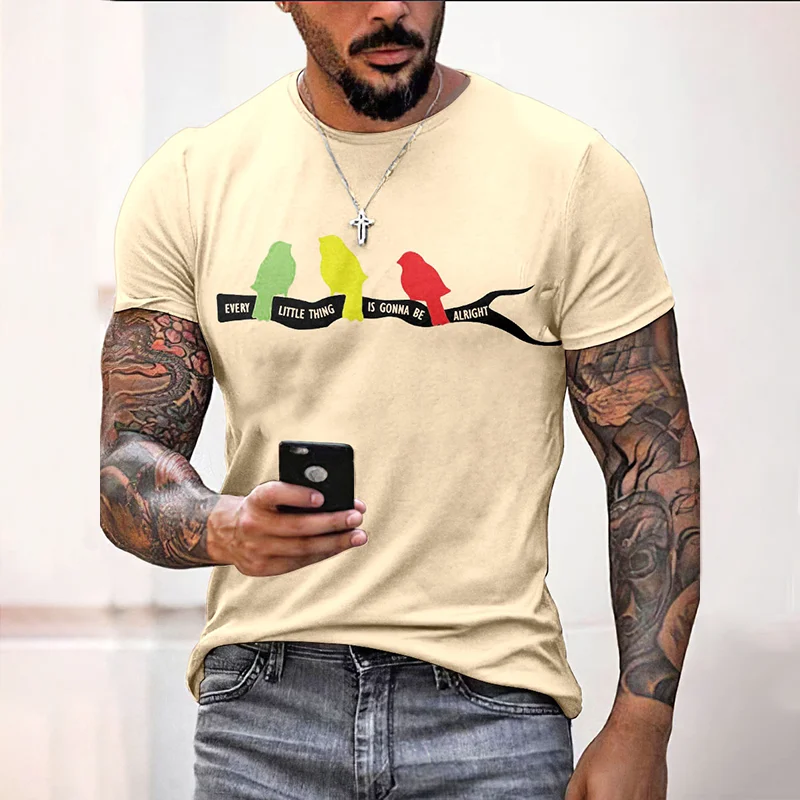 Men's Reggae Pattern Short Sleeved T-Shirt