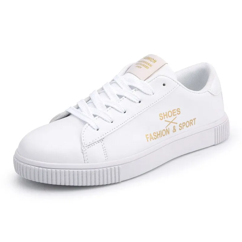2021 Spring Leather Red Black White Sneakers Women Vulcanized Flats Sport Shoes Woman Footwear Tenis basket femme Big Size 36-46