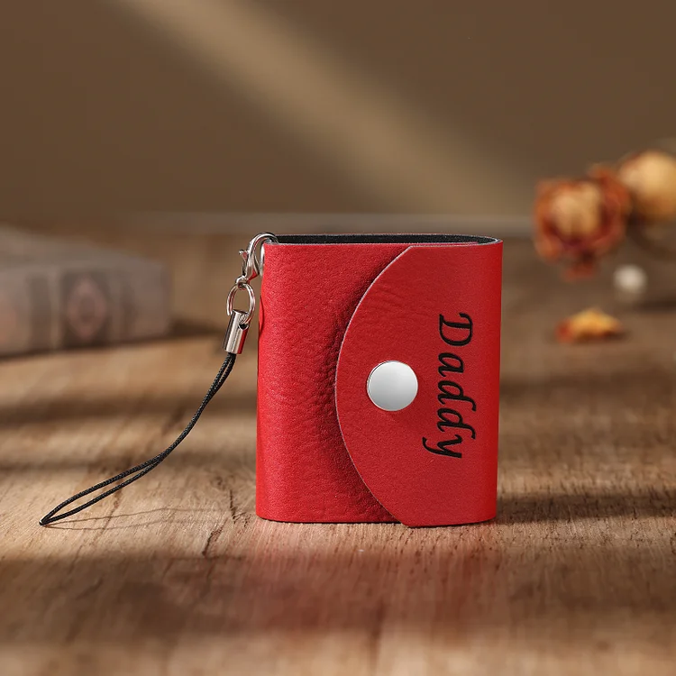 5 Photos - Personalized Mini Album Keychain Customized Photo & Name Leather Keychain Romantic Gift for Her