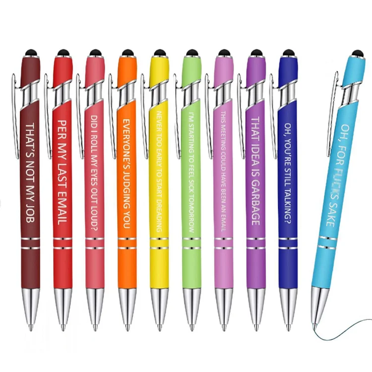 10pcs Ballpoint Pen Set Metal Stationery Funny Office School Writing Pencils (A)
