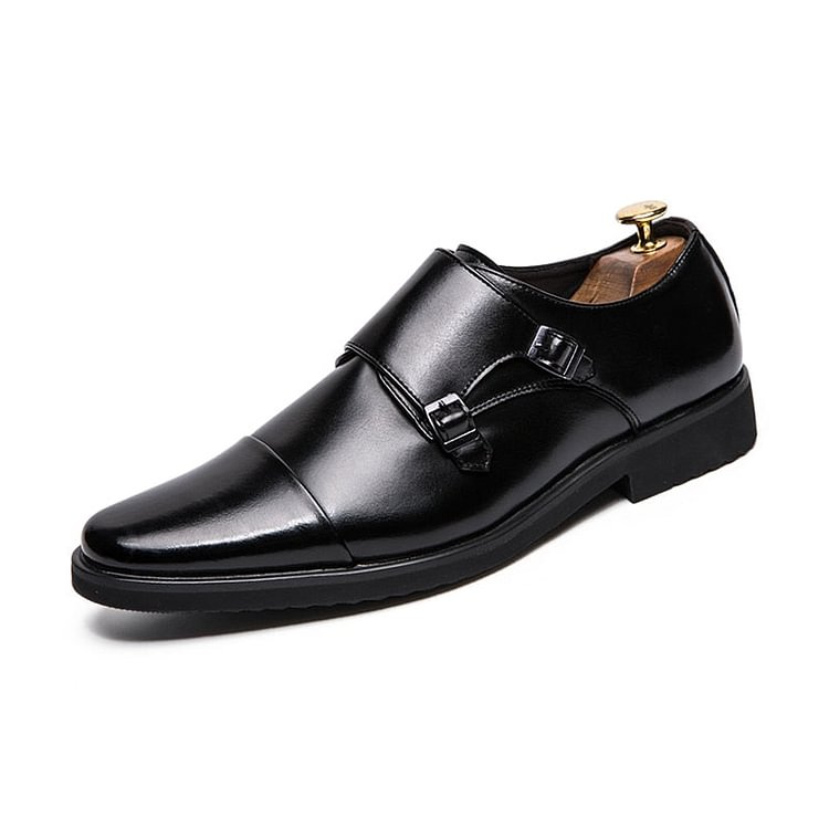 Size 13 Mens Formal Shoes Double Monk Strap Oxford Leather Square Toe Fashion Dress Business Shoes Comfortable Casual Loafers