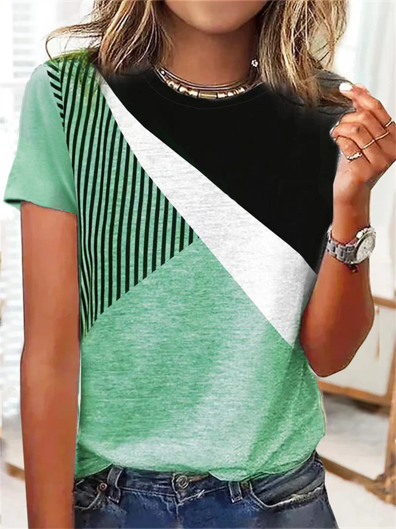 Women Long Sleeve V-neck Graphic Floral Printed Top
