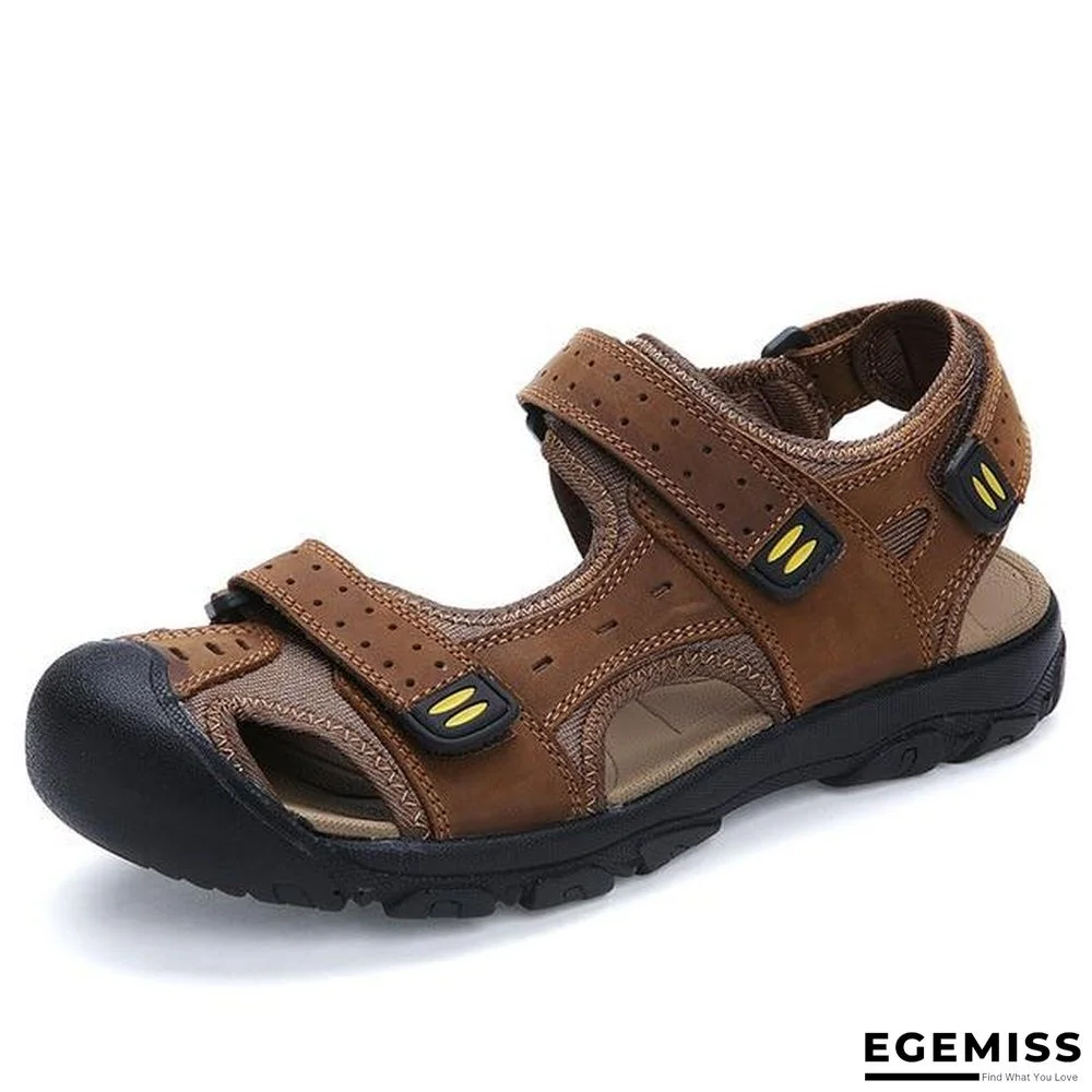 Men Genuine Leather Sandals Beach Outdoor Sandals | EGEMISS