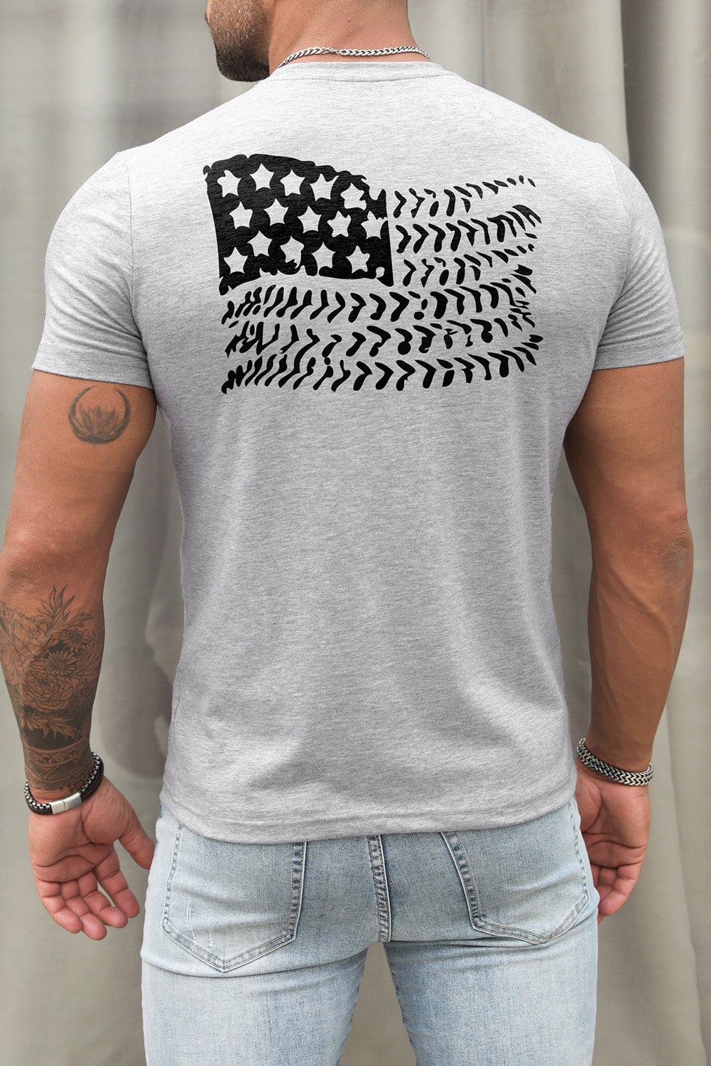 American Flag Abstract Print Short Sleeve Men's Graphic Patriotic Tee