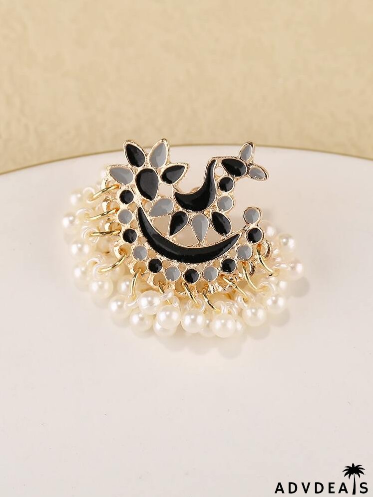 Faux Pearl Tassel Drop Earrings