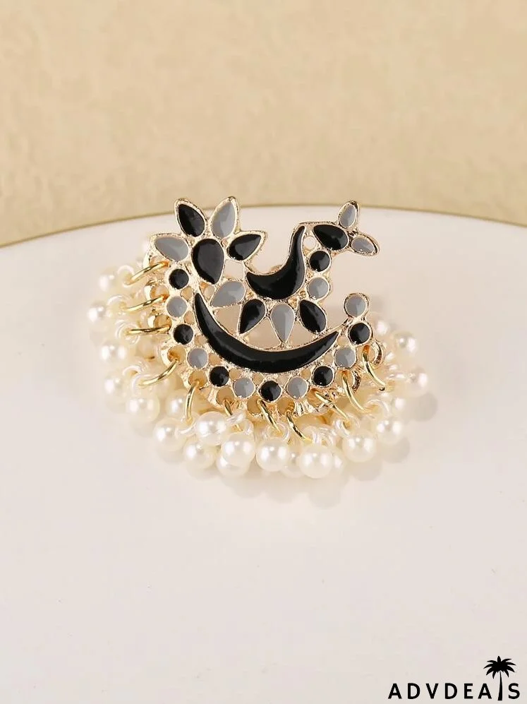 Faux Pearl Tassel Drop Earrings