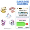 >SALE<5Pcs Acrylic Double Side Party Sanrio Diamond Pianting Art Keyring for Kids