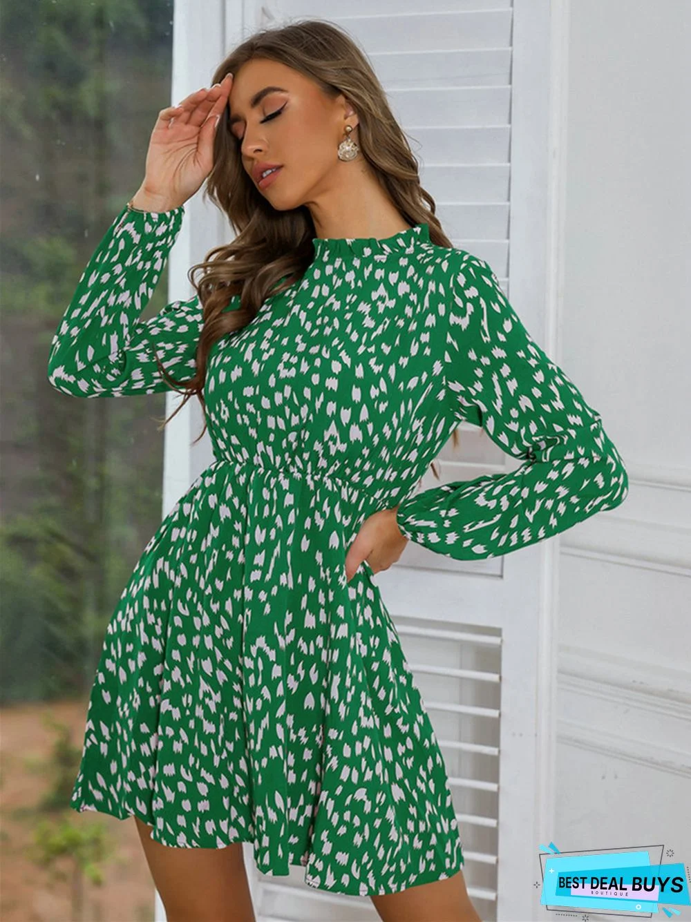 Temperament Strap Long Sleeve Dress