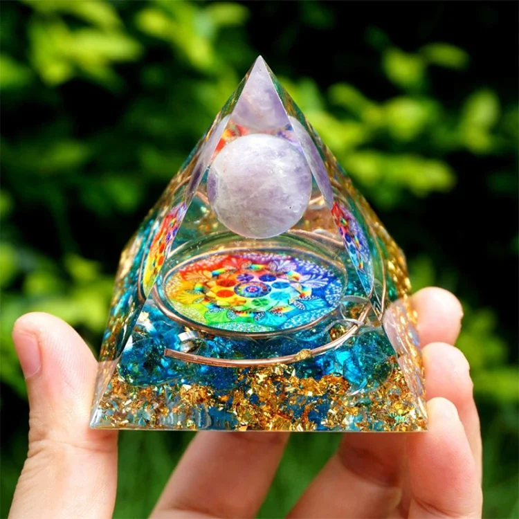 blue quartz orgone pyramid