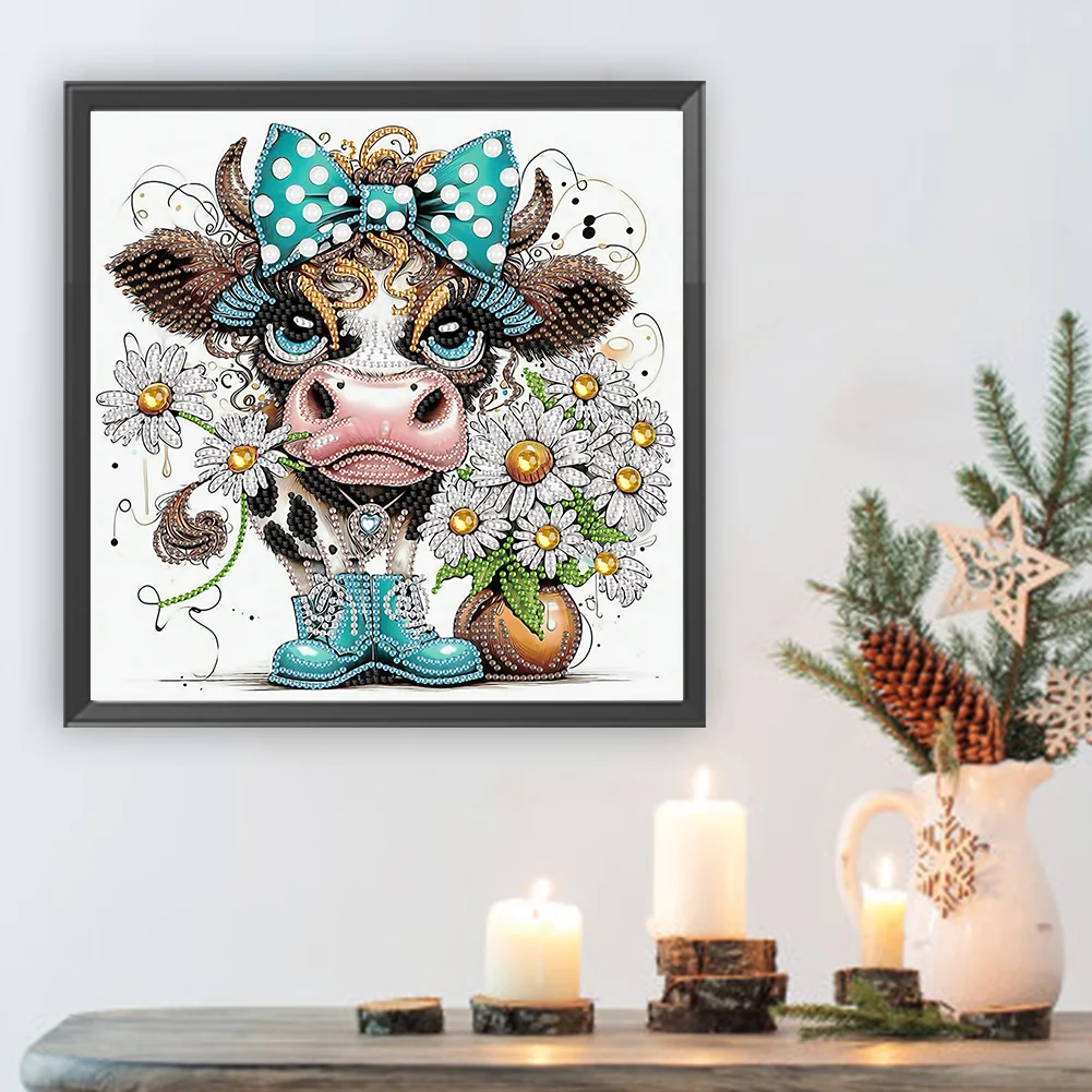 Diamond Painting - Partial Special Shaped Drill - Cow(Canvas|30*30cm)
