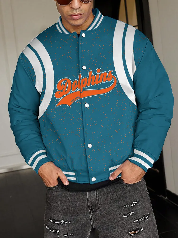Miami Dolphins National Football League 2024 Make Your Mark Unisex Varsity Jacket
