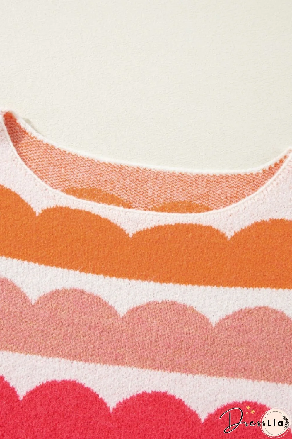 Contrast Boat Neck Long Sleeve Sweater